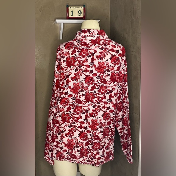LANDS’ END Flannel pajamas top floral print 100% cotton women’s size XL( 18-20) - Picture 3 of 12